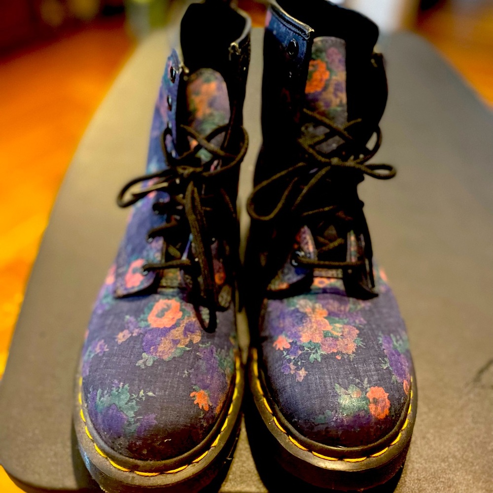 Dr. Martens denim floral boot